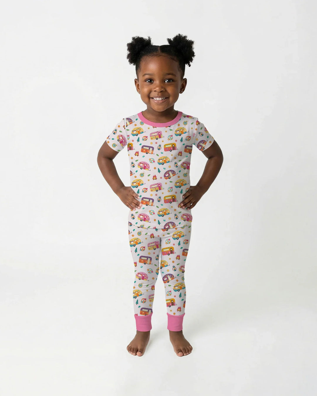 Happy Little Camper Bamboo Two Piece Short Sleeve Pajama Set