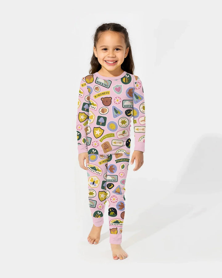 Zweiteiliges Langarm-Pyjama-Set mit Sommerfrüchten