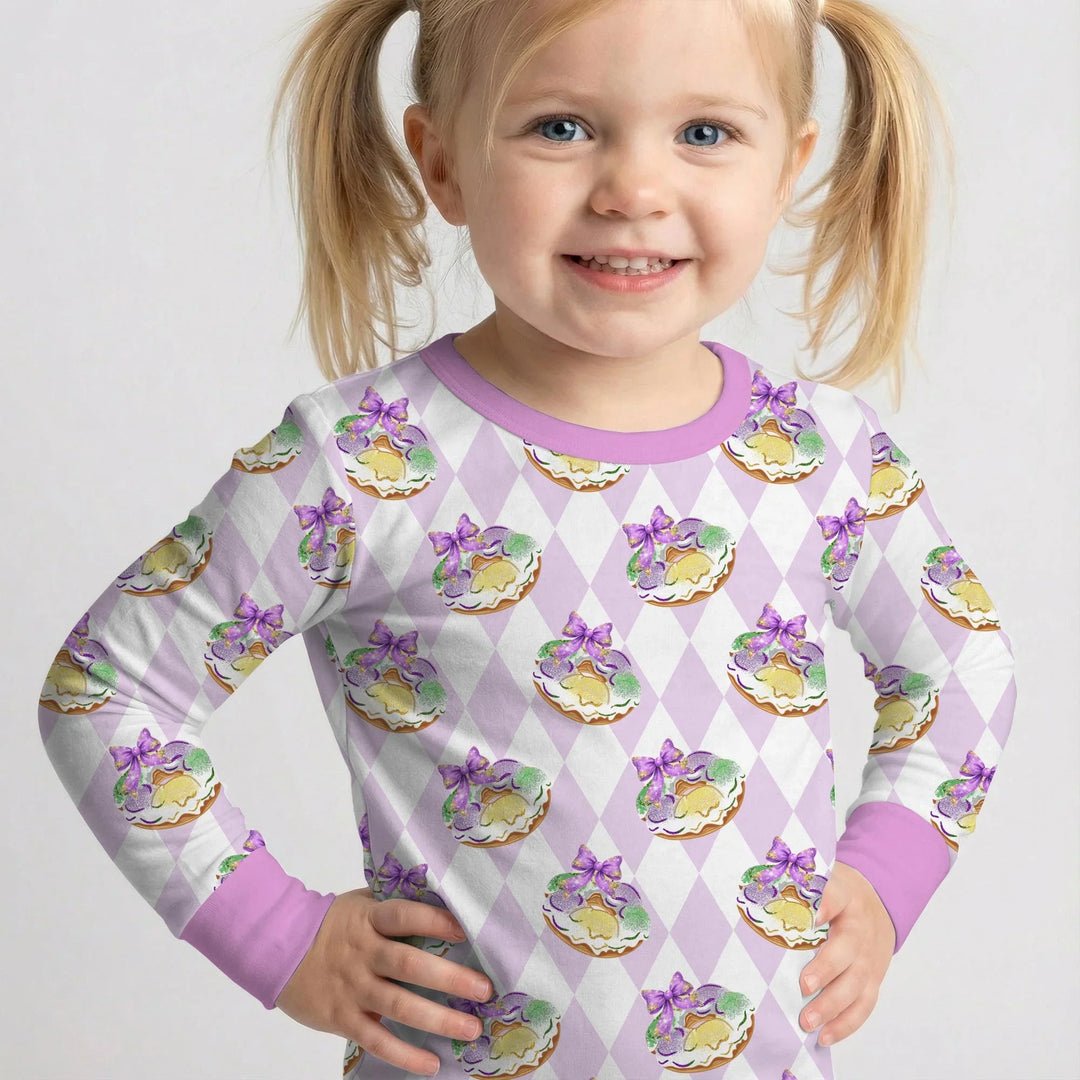 Zweiteiliges Langarm-Pyjama-Set mit Sommerfrüchten
