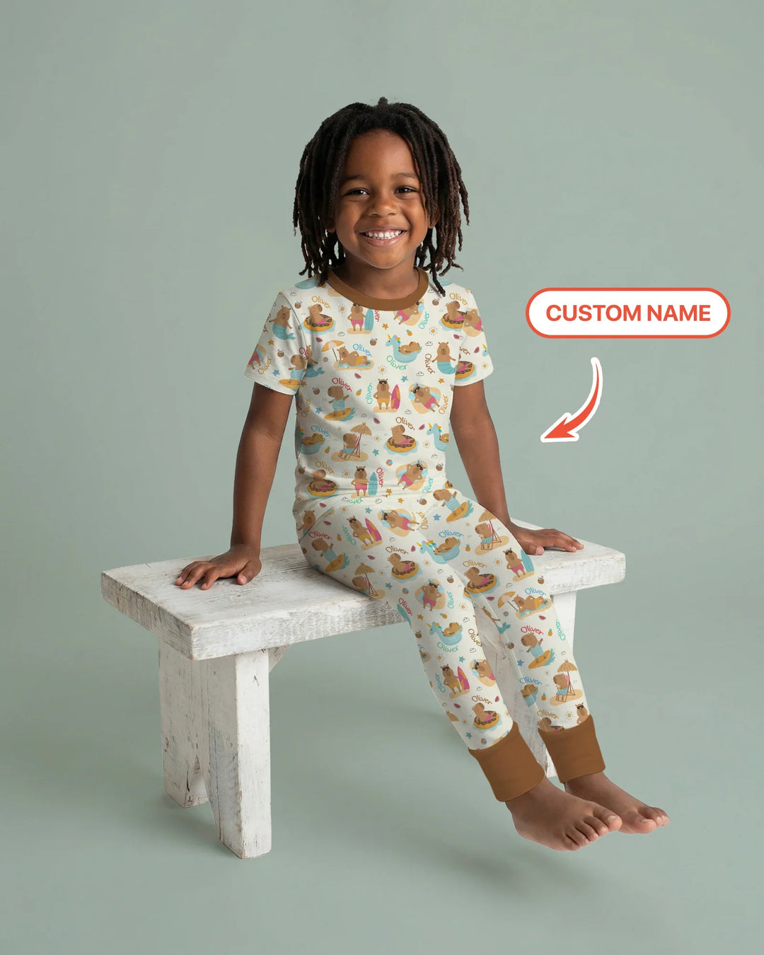Zweiteiliges, kurzärmliges Pyjama-Set mit Marienkäfern