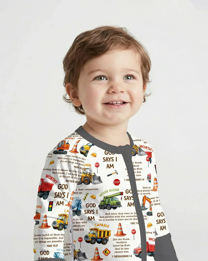 Bible Verse Construction Trucks Bamboo Convertible Zippy