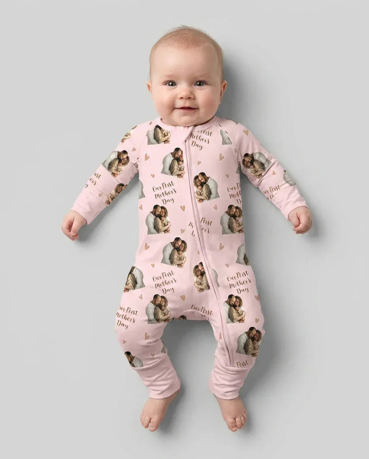 Gerippte Babykleidung mit individuellem Foto - Weich &amp; Skizzenhaft