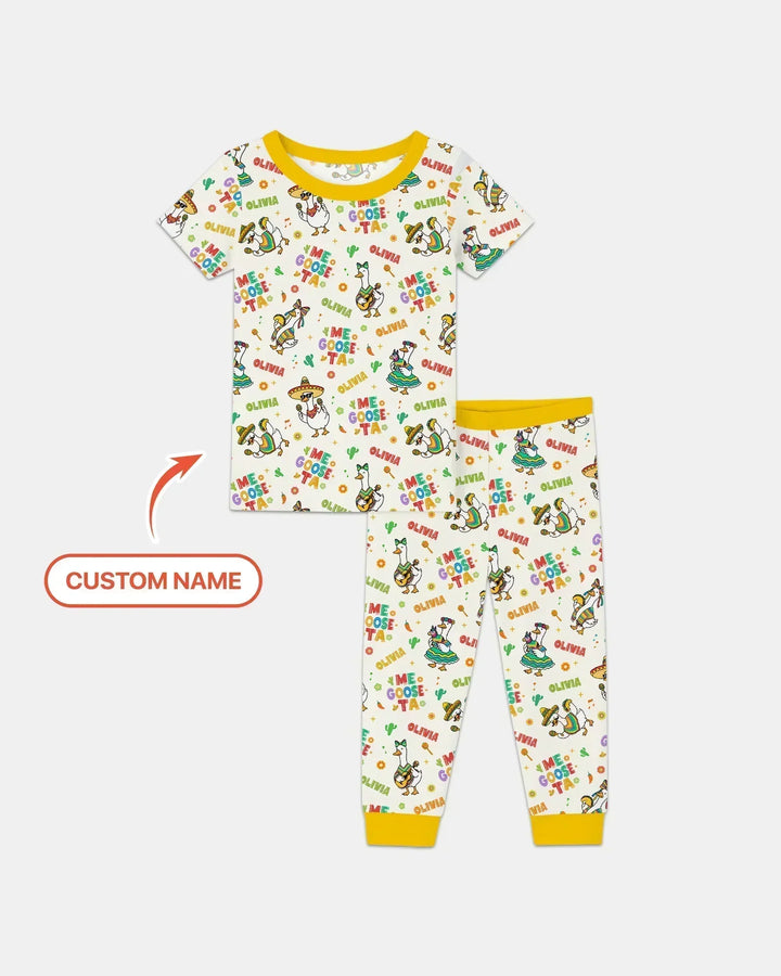 Custom name Me Goose-ta Bamboo Two Piece Short Sleeve Pajama Set