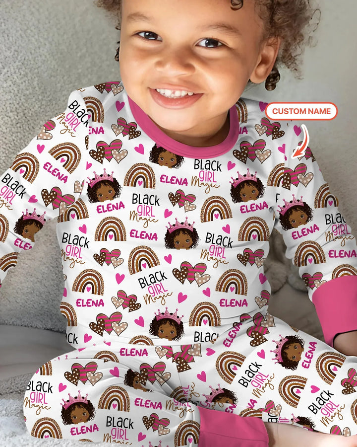 Zweiteiliges Langarm-Pyjama-Set mit Sommerfrüchten
