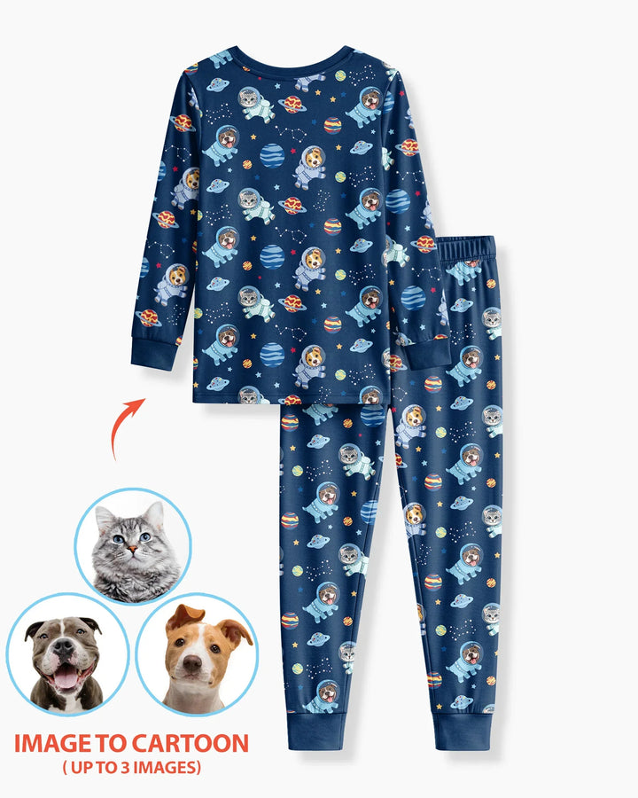 Zweiteiliges Langarm-Pyjama-Set mit Sommerfrüchten