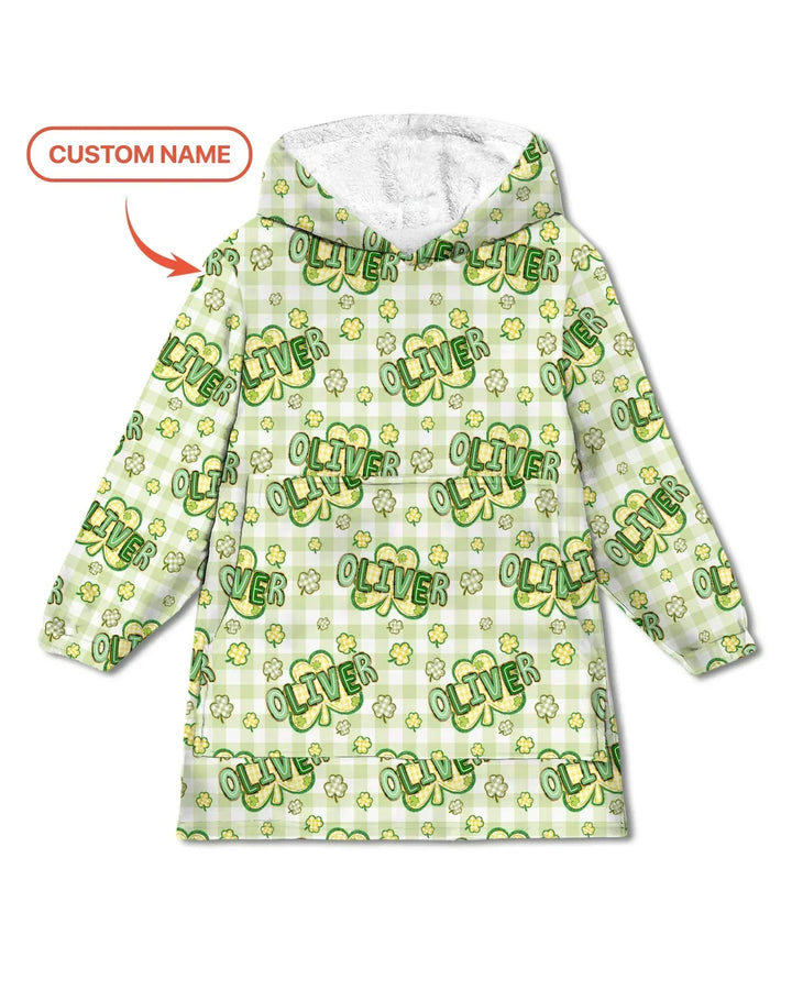 Lucky Shamrock Personalisierbarer Bambus-Deckenhoodie