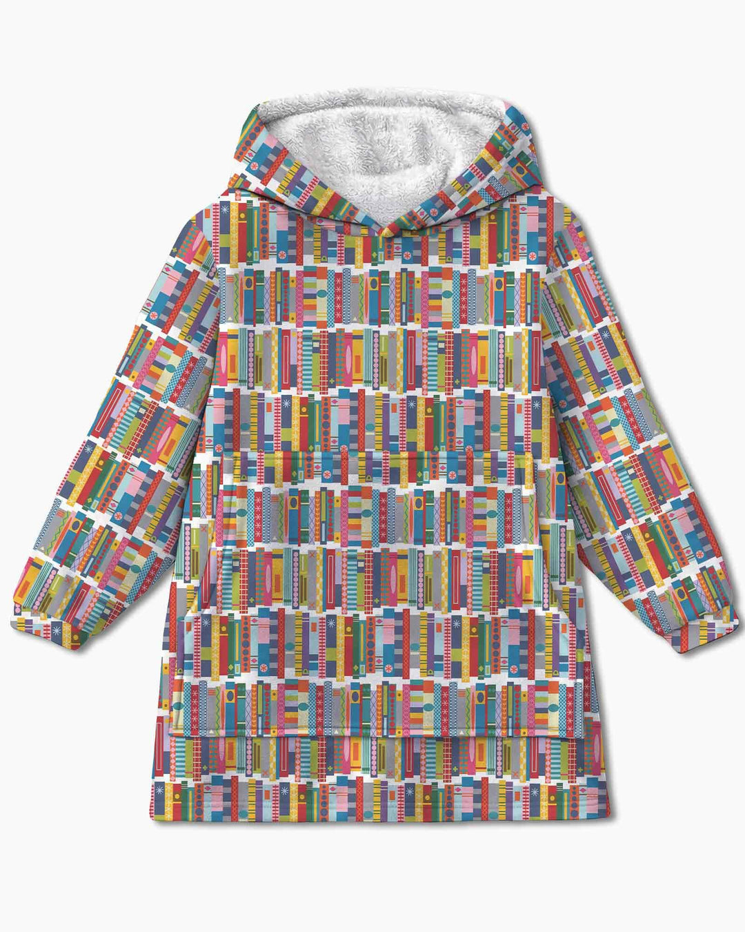 Rainbow Bookshelf Bamboo Blanket Hoodie