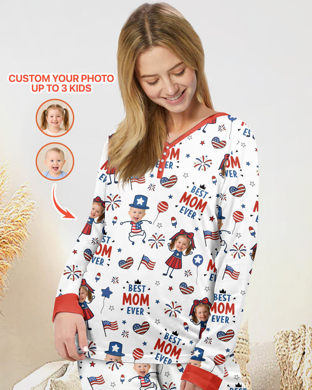 Template Damen Pyjama-Set aus personalisiertem Bambus