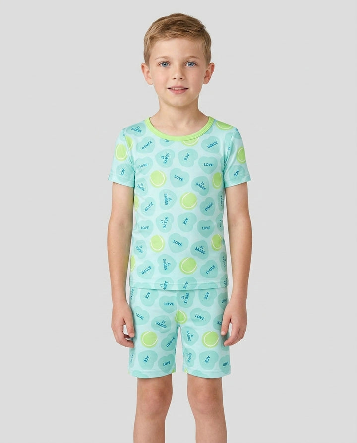 Schlafanzug-Set zweiteilig, kurze Ärmel, kurze Hose, Bambus