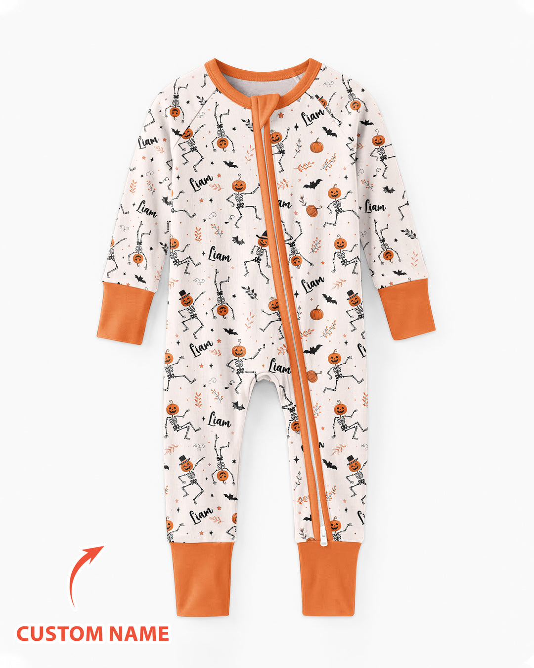 Dancing Pumpkin Skeleton Halloween Bamboo Convertible Zippy