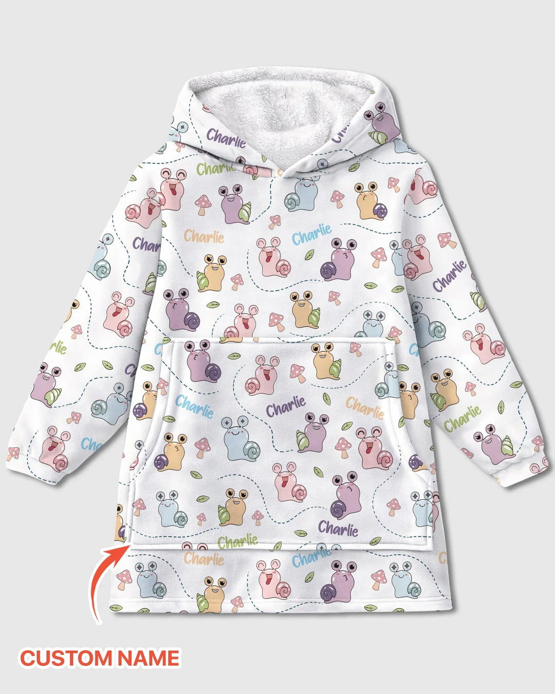 Personalisierbare Decken-Hoodie aus Bambus „Snailed it!“