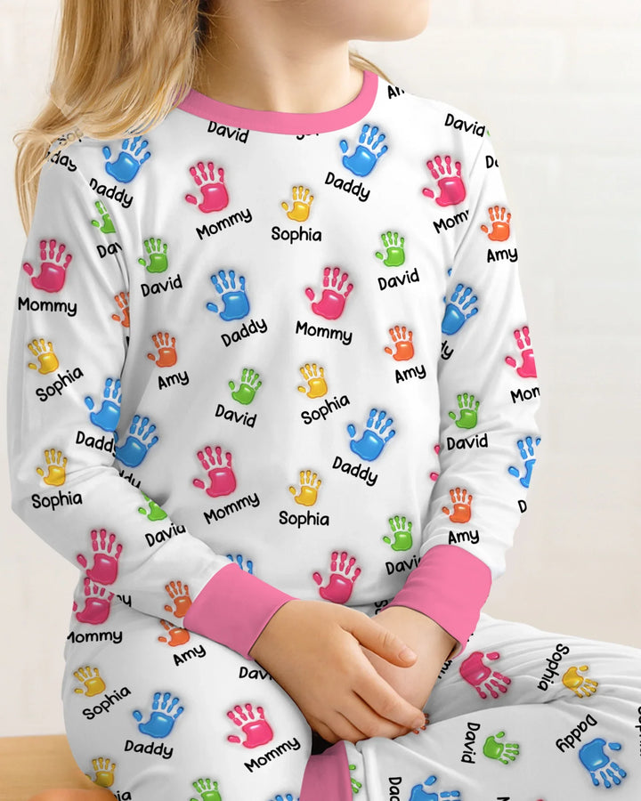 Zweiteiliges Langarm-Pyjama-Set mit Sommerfrüchten