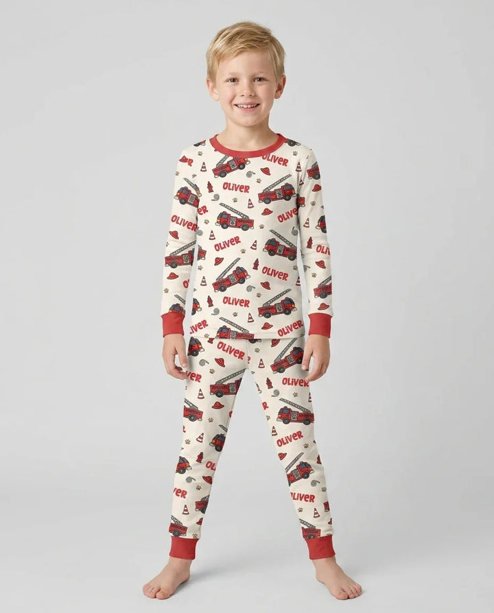 Zweiteiliges Langarm-Pyjama-Set mit Sommerfrüchten