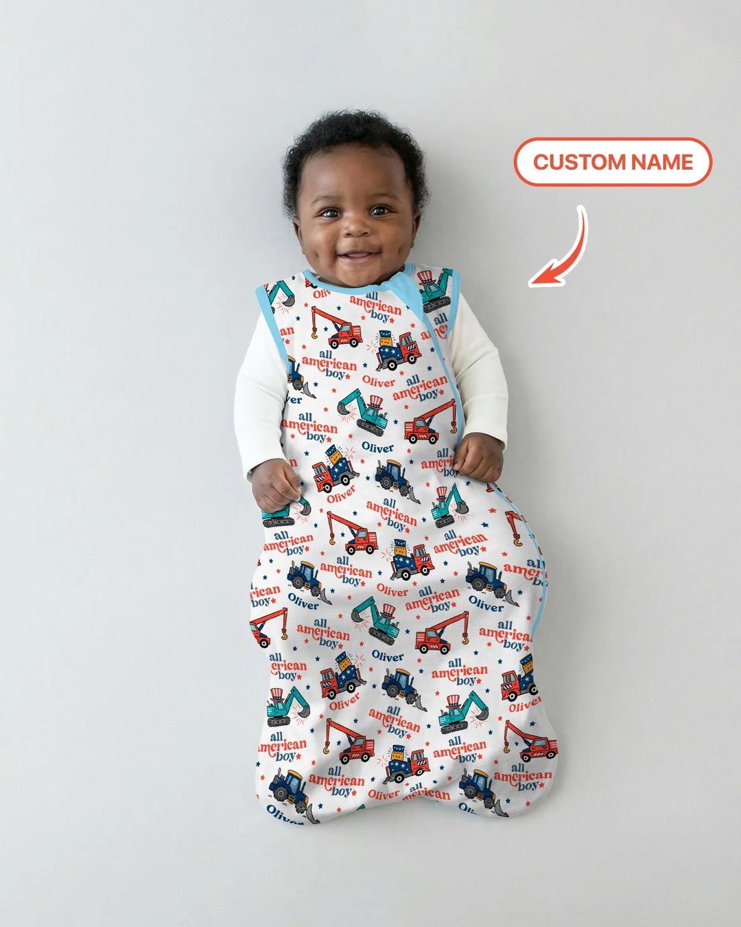 Custom Name All-American Boy Bamboo Sleep Bag