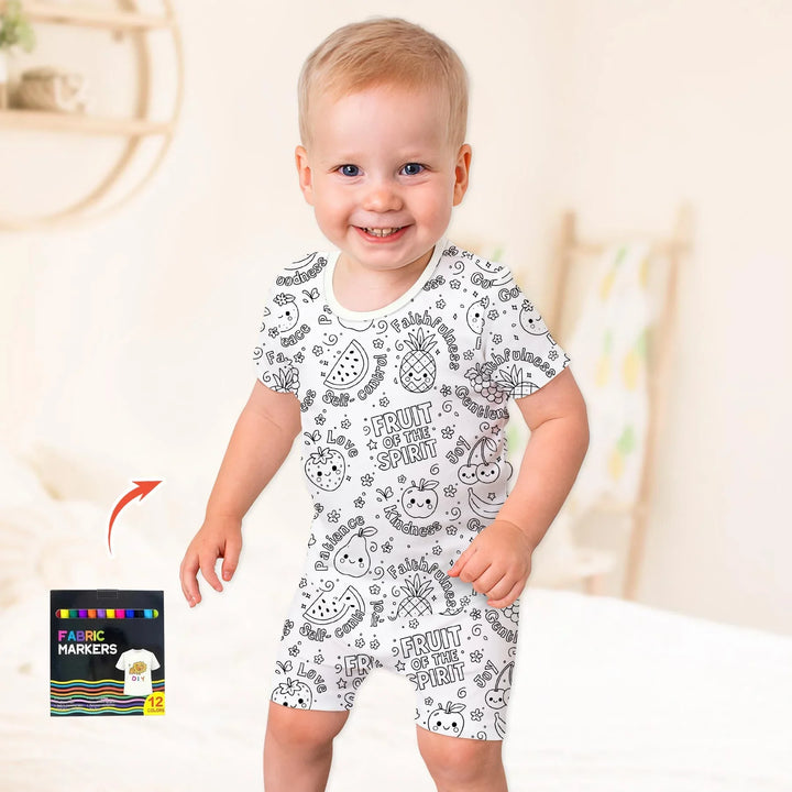 Template Zweiteiliges Pyjama-Set mit kurzen Ärmeln und Shorts
