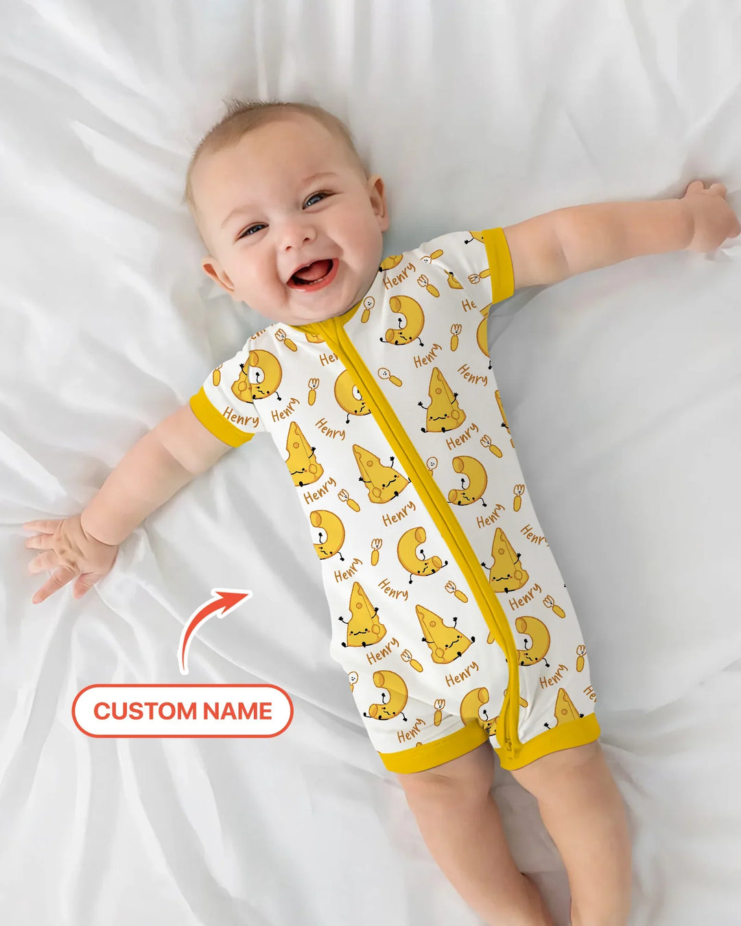 Custom Name Mac & Cheese Club Bamboo Shorty Zippy