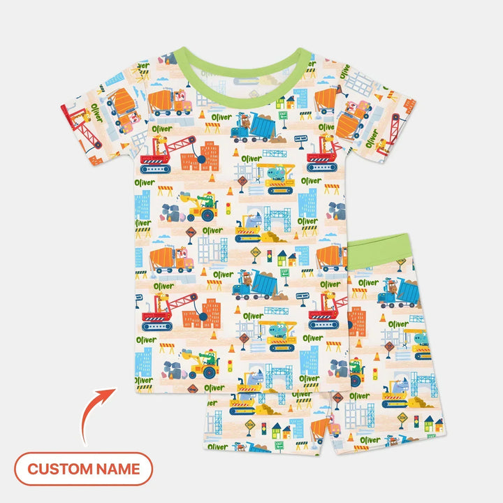 Zweiteiliges Pyjama-Set mit kurzen Ärmeln und Shorts im Sommer-Design