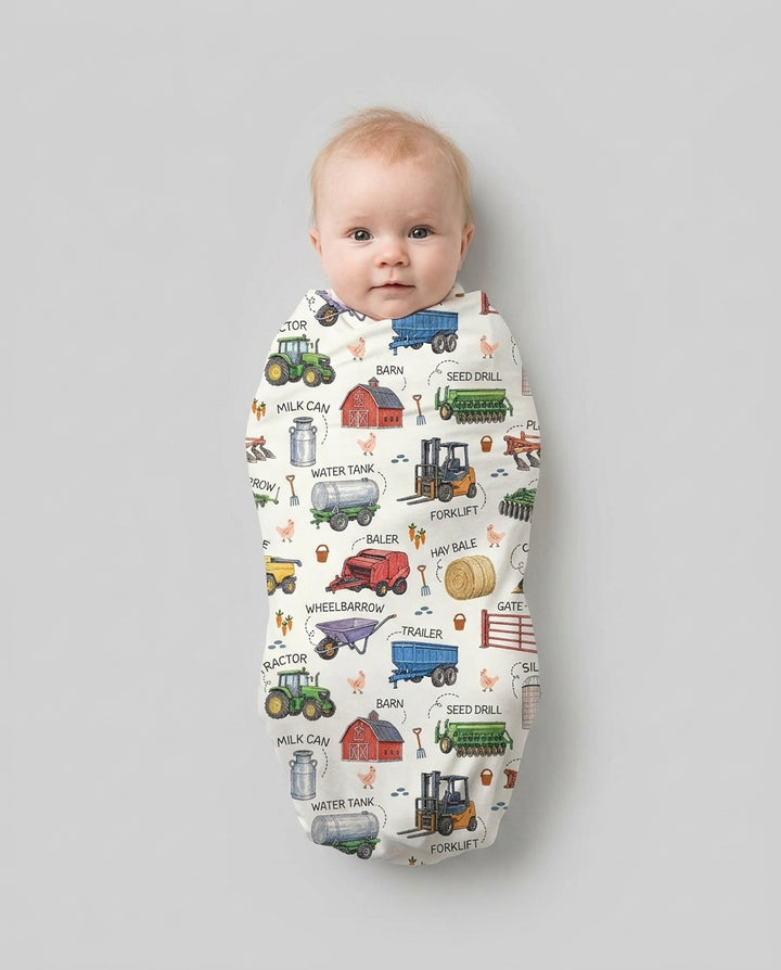 Little Farmer Bamboo Swaddle Blanket