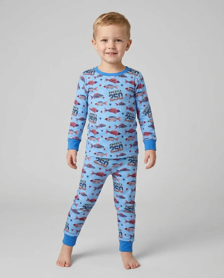 Zweiteiliges Langarm-Pyjama-Set mit Sommerfrüchten