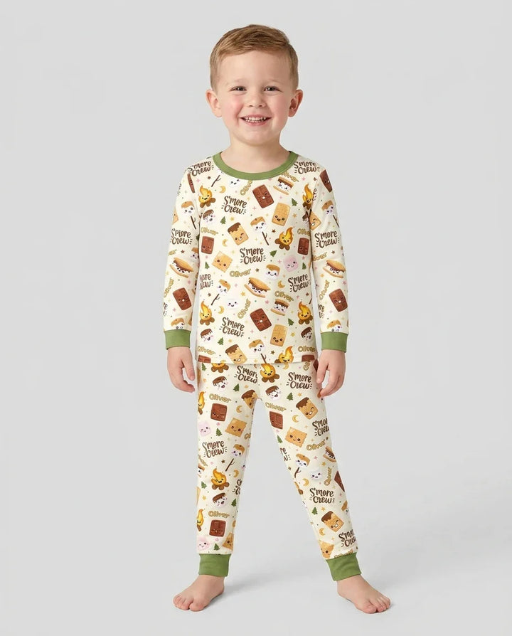 Zweiteiliges Langarm-Pyjama-Set mit Sommerfrüchten