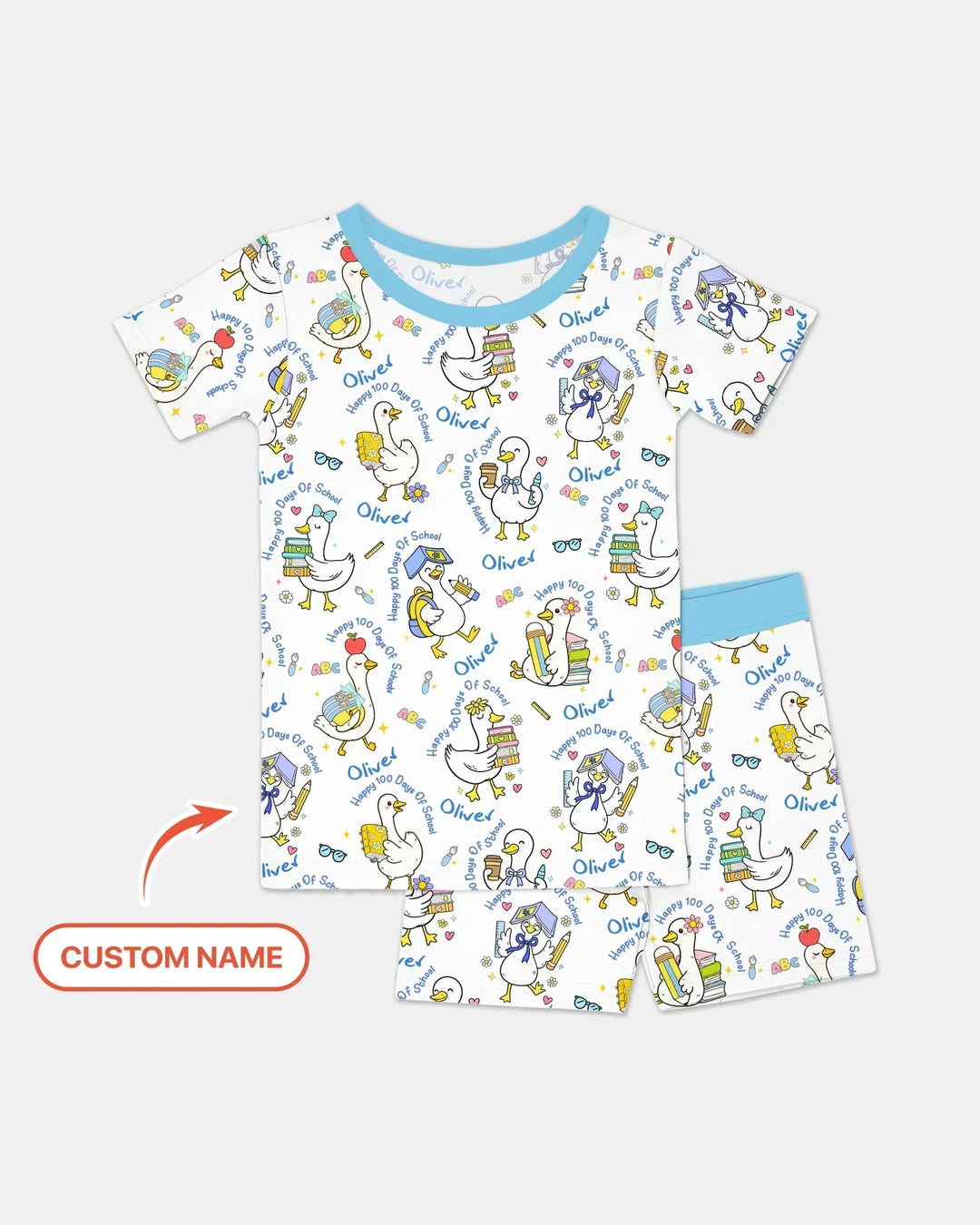 Zweiteiliges Pyjama-Set mit kurzen Ärmeln und Shorts im Sommer-Design