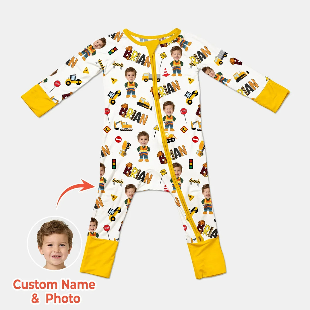 Gerippte Babykleidung mit individuellem Foto - Weich &amp; Skizzenhaft