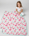 Hello Flamingo Bamboo Blanket