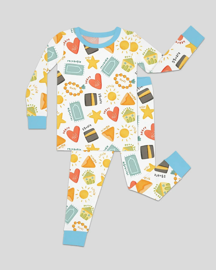 Zweiteiliges Langarm-Pyjama-Set mit Sommerfrüchten