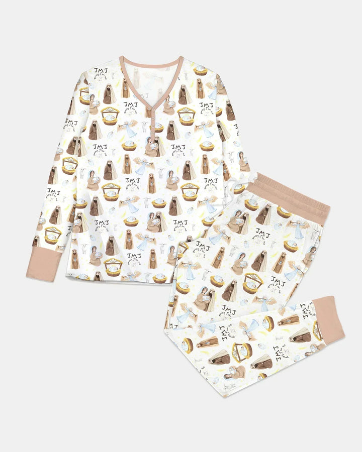 Pyjama-Set für Damen „Heilige Familie Bambus“