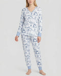 Toile Katzen Bambus Damen Schlafanzug Set