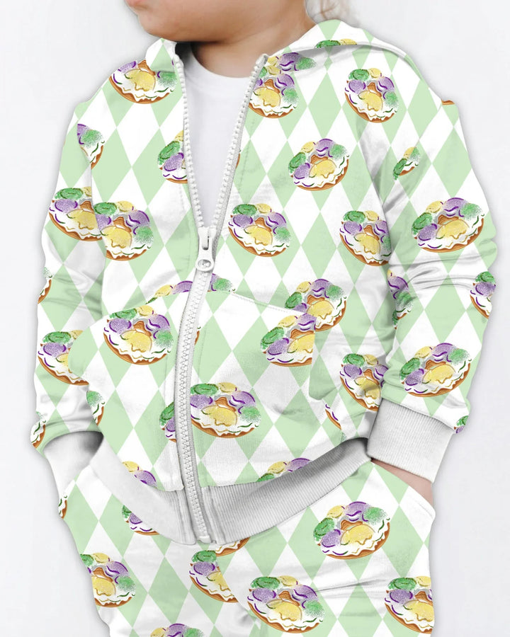 Mardi Gras Donut Bamboo Zip Hoodie