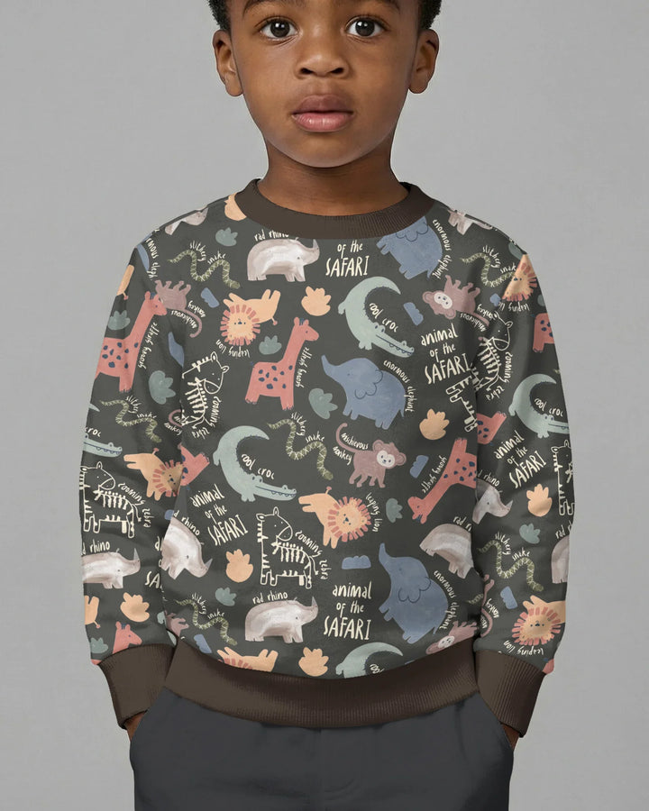 Lustige afrikanische Tiere Bambus Rundhals-Sweatshirt