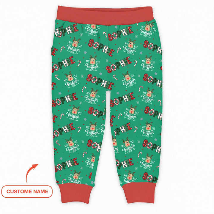 Custom Name "My First Christmas" Bamboo Jogger