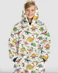 Tragbarer Bambus-Decken-Hoodie „Alle Dino-Arten“