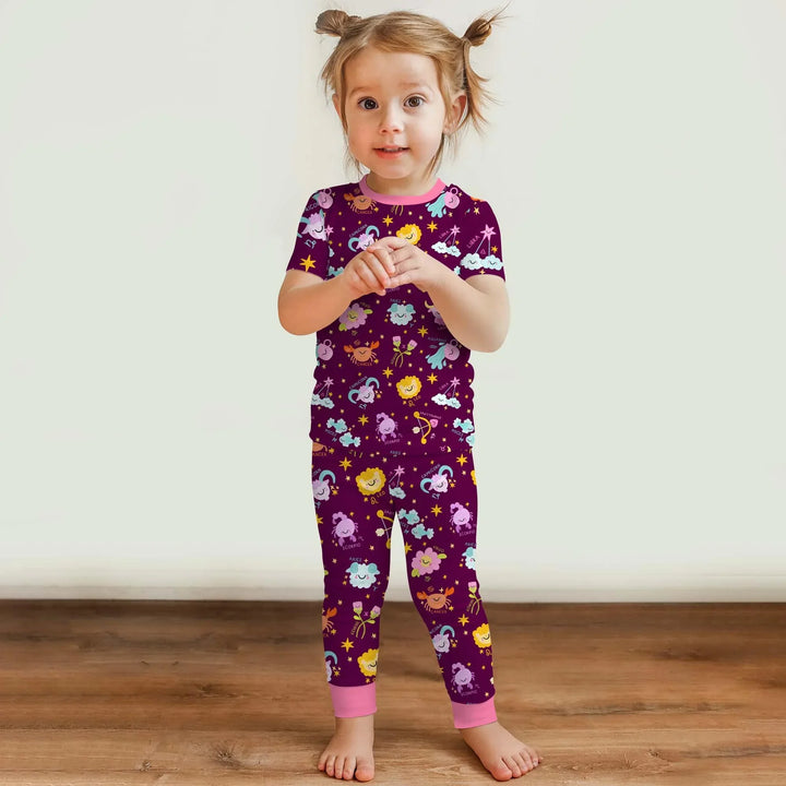 Zweiteiliges, kurzärmliges Pyjama-Set mit Marienkäfern