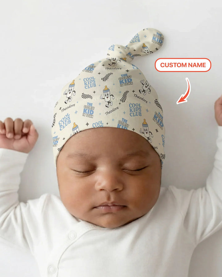 Custom Name Cool Club Daddy & Me Matching Bamboo Knotted Hat