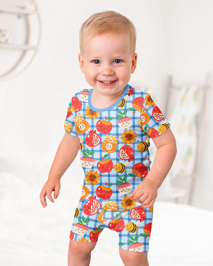 Schlafanzug-Set zweiteilig, kurze Ärmel, kurze Hose, Bambus
