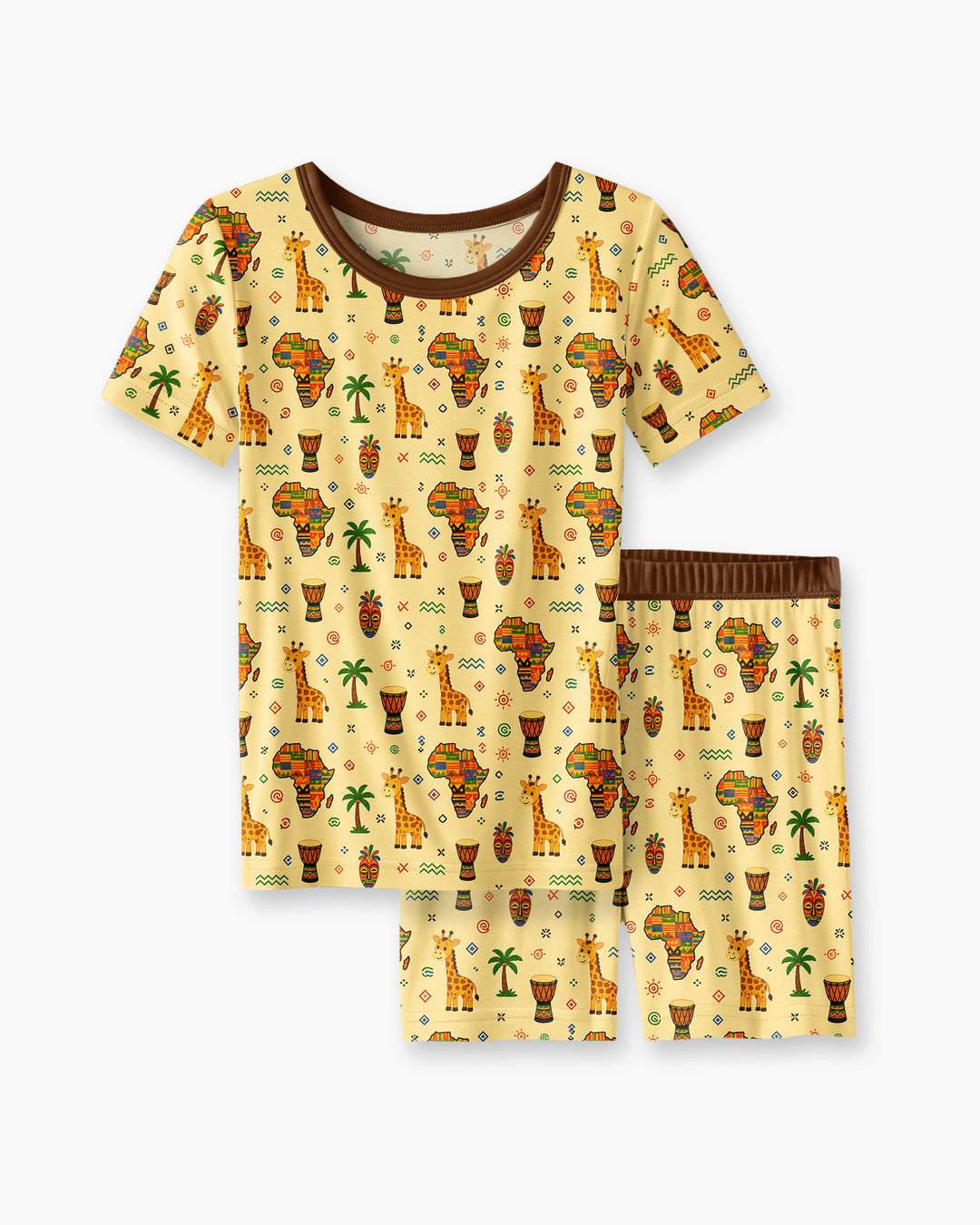 Schlafanzug-Set zweiteilig, kurze Ärmel, kurze Hose, Bambus