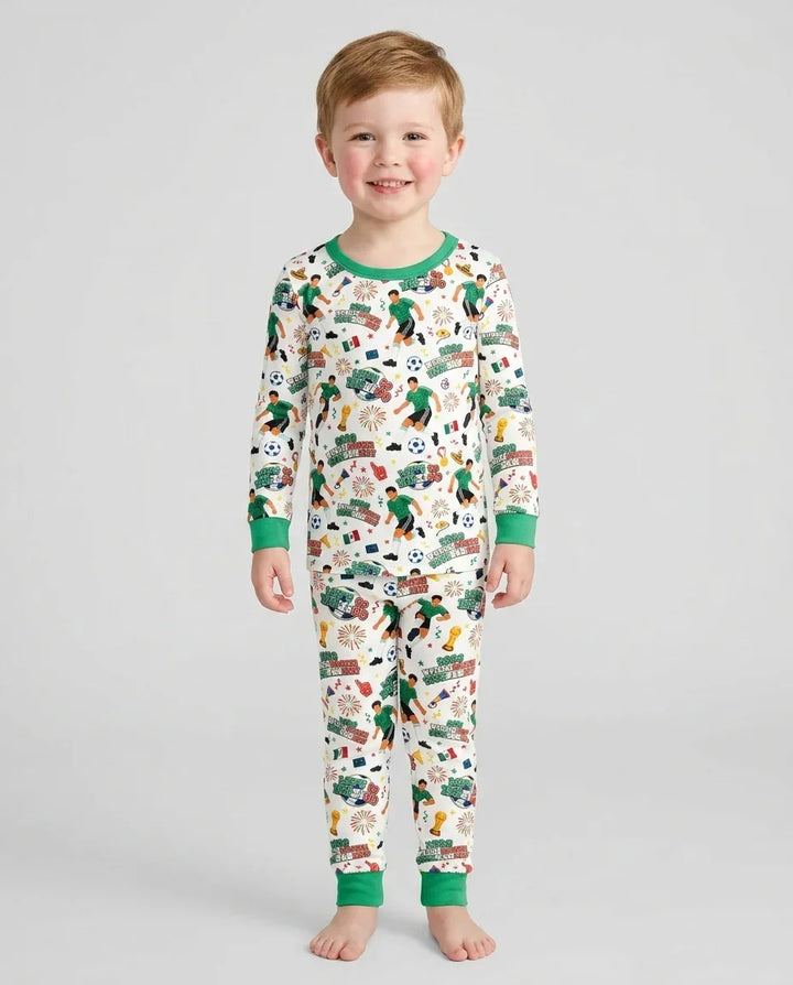 Zweiteiliges Langarm-Pyjama-Set mit Sommerfrüchten