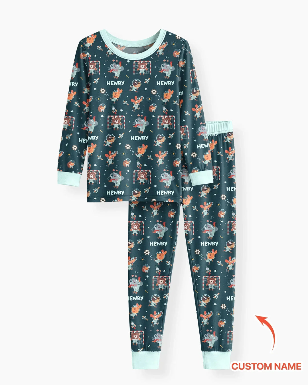Zweiteiliges Langarm-Pyjama-Set mit Sommerfrüchten