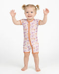 Pastel Pumpkins and Ghosts Bamboo Shorty Zippy