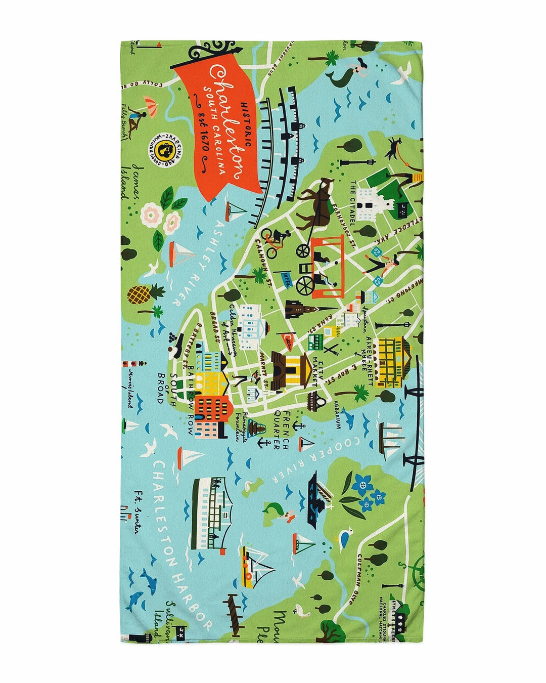 Charleston Beach Bamboo Beach Towel