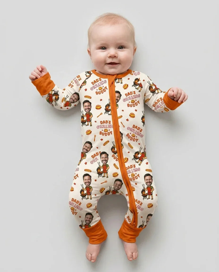 Gerippte Babykleidung mit individuellem Foto - Weich &amp; Skizzenhaft