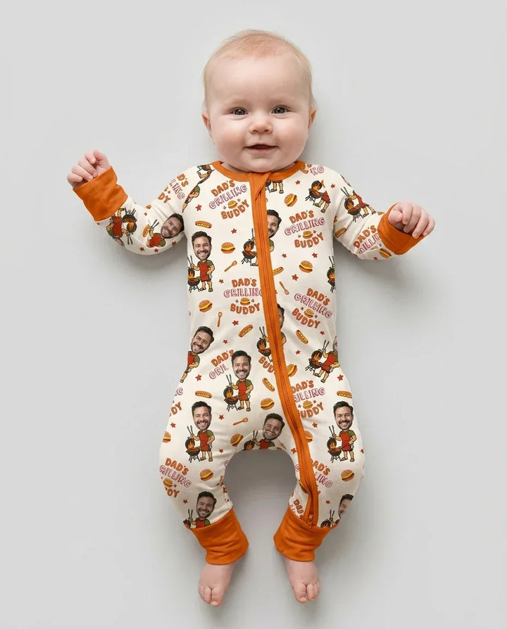 Gerippte Babykleidung mit individuellem Foto - Weich &amp; Skizzenhaft