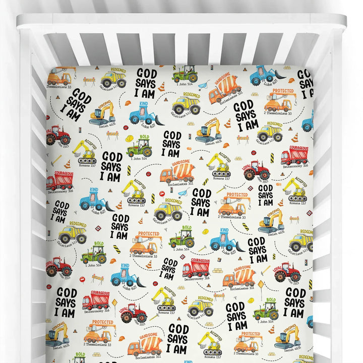 God Says I Am Bamboo Fitted Crib Sheet