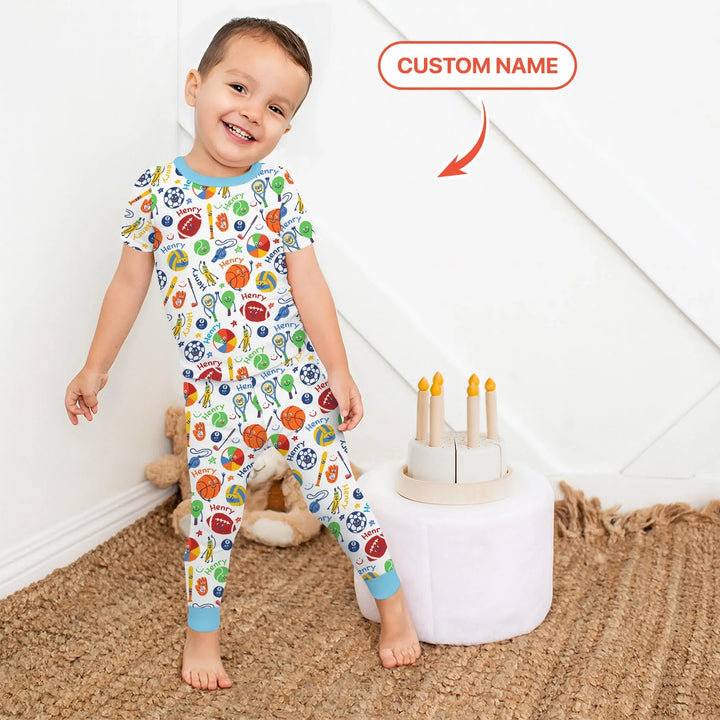 Zweiteiliges, kurzärmliges Pyjama-Set mit Marienkäfern