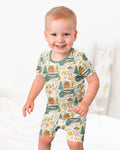 Template Zweiteiliges Pyjama-Set mit kurzen Ärmeln und Shorts