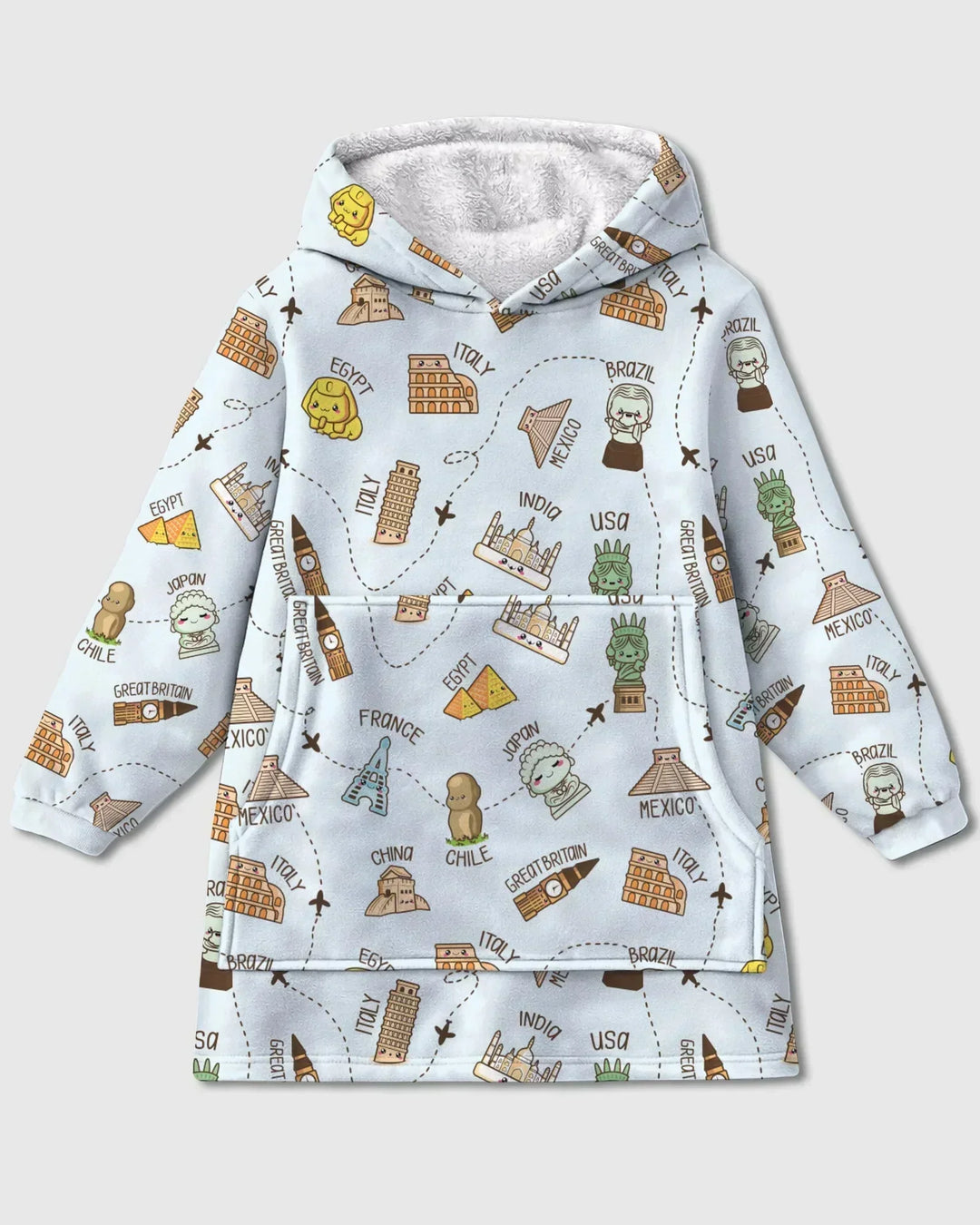 Kawaii World Tour Tragbarer Bambus-Deckenhoodie