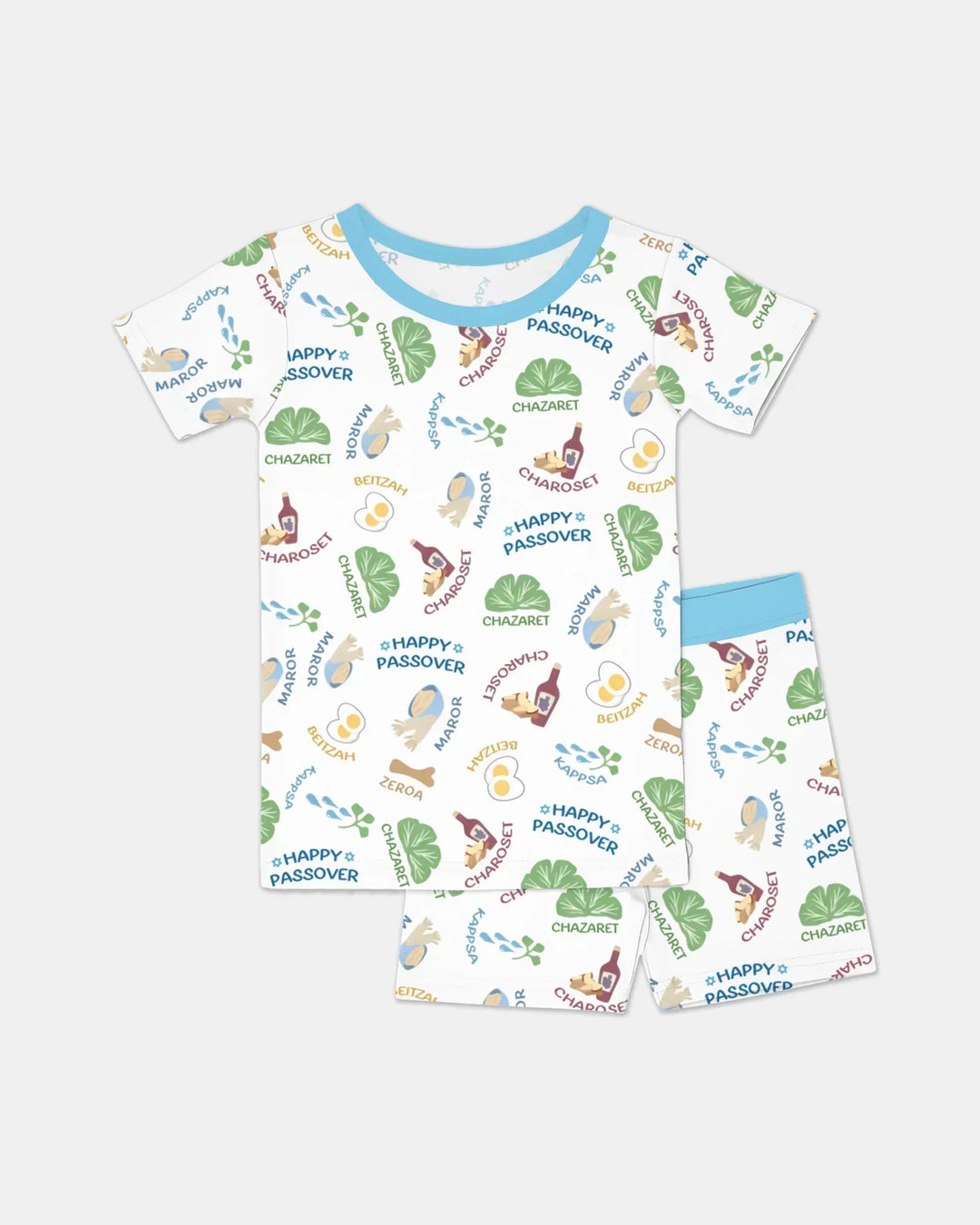 Template Zweiteiliges Pyjama-Set mit kurzen Ärmeln und Shorts