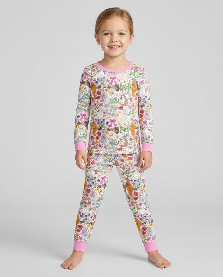 Zweiteiliges Langarm-Pyjama-Set mit Sommerfrüchten